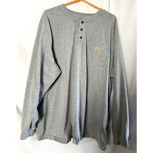 Carhartt Heather Henley Shirt Long-Sleeved Men's 2XL